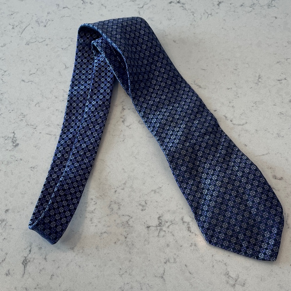 Ike Behar Navy Geometric Men's Tie